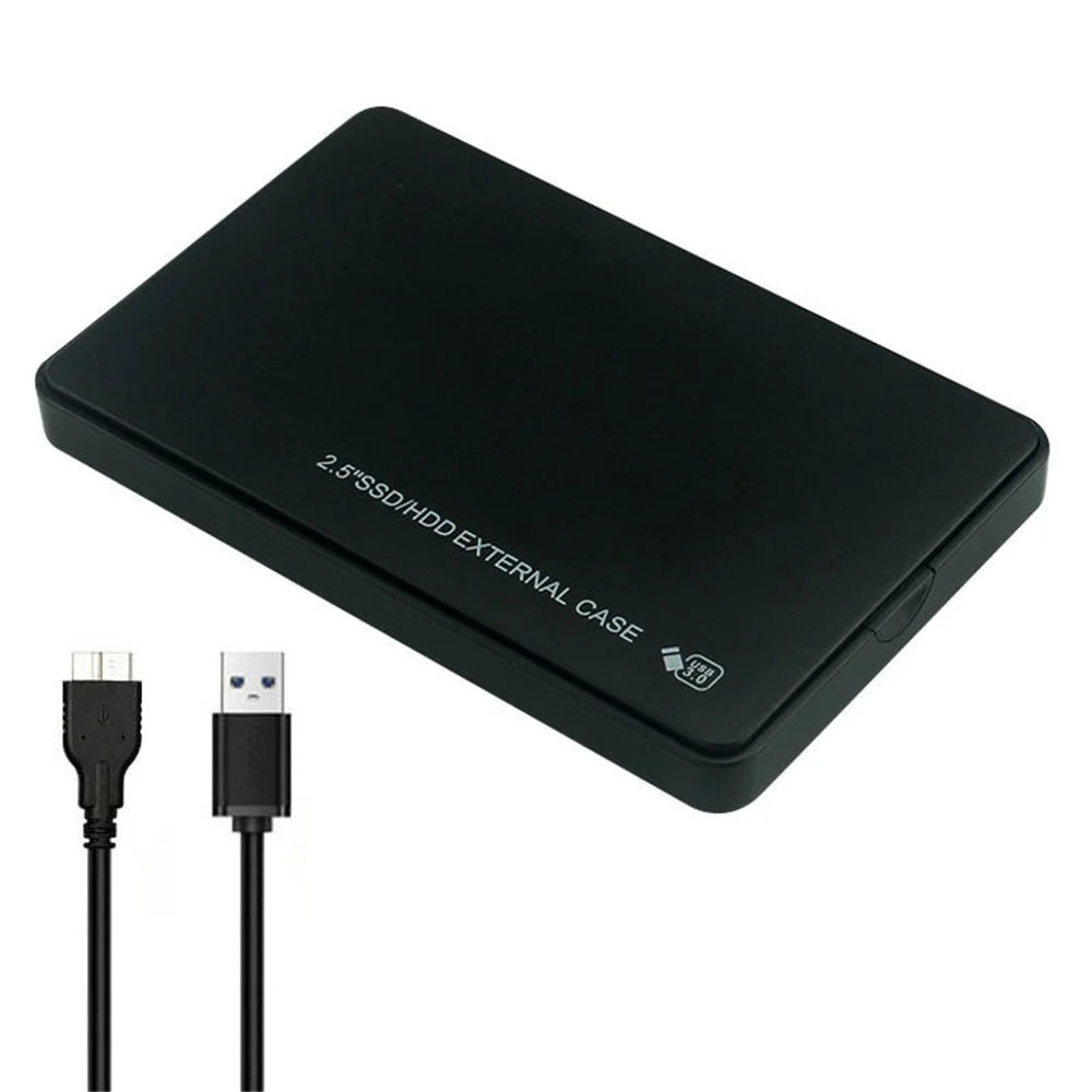 U25 2.5 inch SSD USB3.0 External Hard Drive Enclosure Hard Disk Box Compatible with 2.5-inch SATA Hard Disk - Black - 1