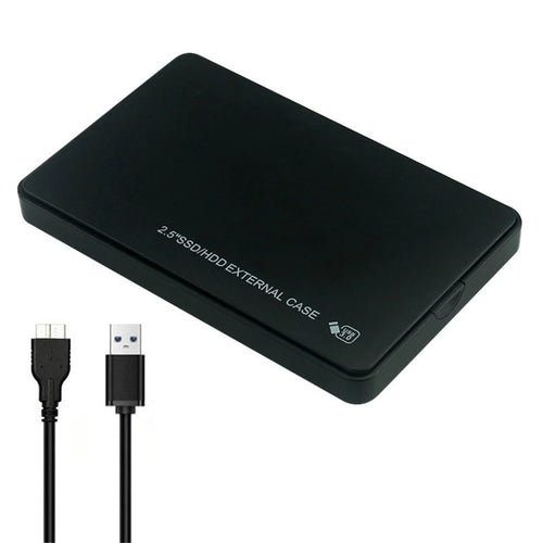 U25 2.5 inch SSD USB3.0 External Hard Drive Enclosure Hard Disk Box Compatible with 2.5-inch SATA Hard Disk - Black - 1