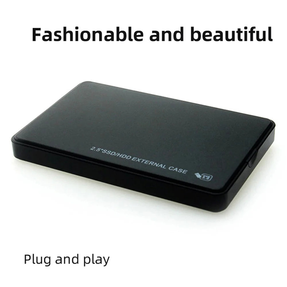 U25 2.5 inch SSD USB3.0 External Hard Drive Enclosure Hard Disk Box Compatible with 2.5-inch SATA Hard Disk - Black - 2