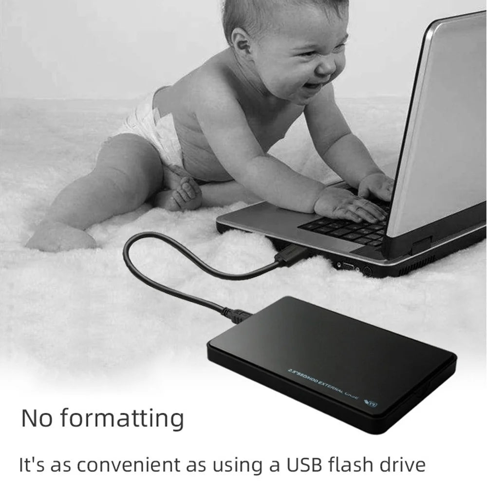 U25 2.5 inch SSD USB3.0 External Hard Drive Enclosure Hard Disk Box Compatible with 2.5-inch SATA Hard Disk - Black - 6