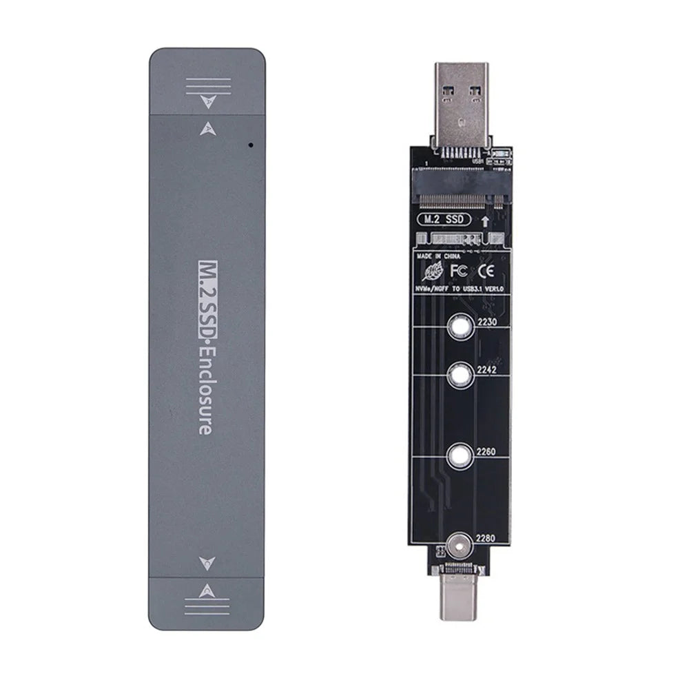 UC-057-2280MM Combo Type-C + USB3.0 to NVME M-key M.2 NGFF SATA SSD PCBA Case 2280 / 2242 / 2230mm RTL9210B Chipset - 2