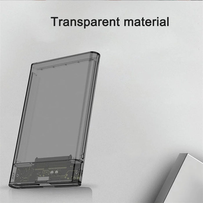 USB 3.1 to SATA 2.5'' External Hard Drive Case HDD Enclosure for Mac OS and Windows, Supporting Max 6TB - Transparent Black - 6