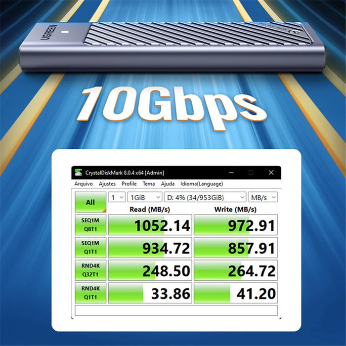 UGREEN 90408 M.2 NVMe / SATA Dual-Protocol Hard Drive Enclosure Type-C / USB3.2 External Mobile Hard Drive Enclosure for Laptop with SSD Solid State M2 Box - 3
