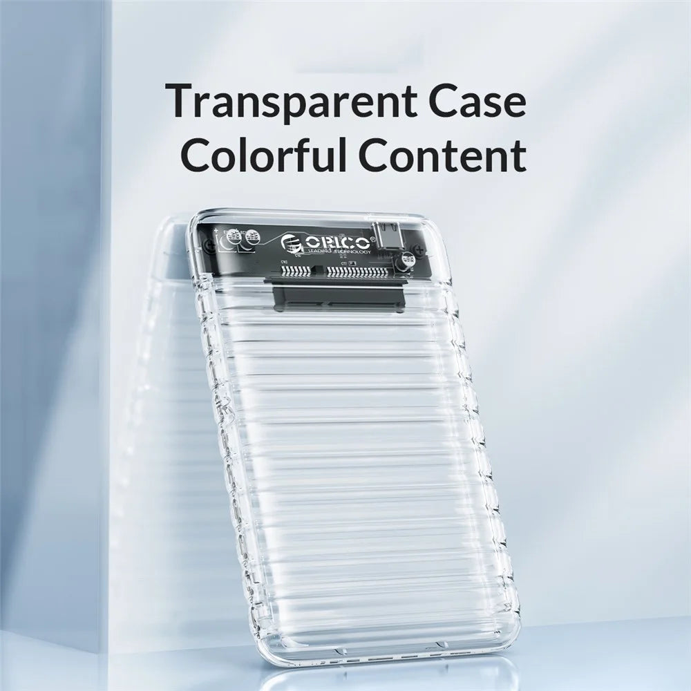ORICO-2139C3 2.5" USB3.0 External Storage HDD Enclosure Transparent 6Gbps High Speed HDD SSD Hard Drive Enclosure - 4