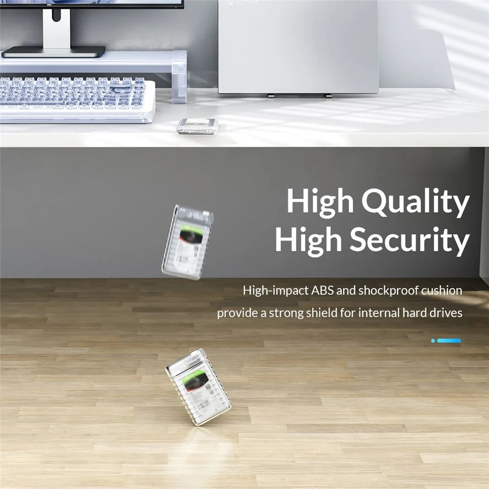 ORICO-2139C3 2.5" USB3.0 External Storage HDD Enclosure Transparent 6Gbps High Speed HDD SSD Hard Drive Enclosure - 6