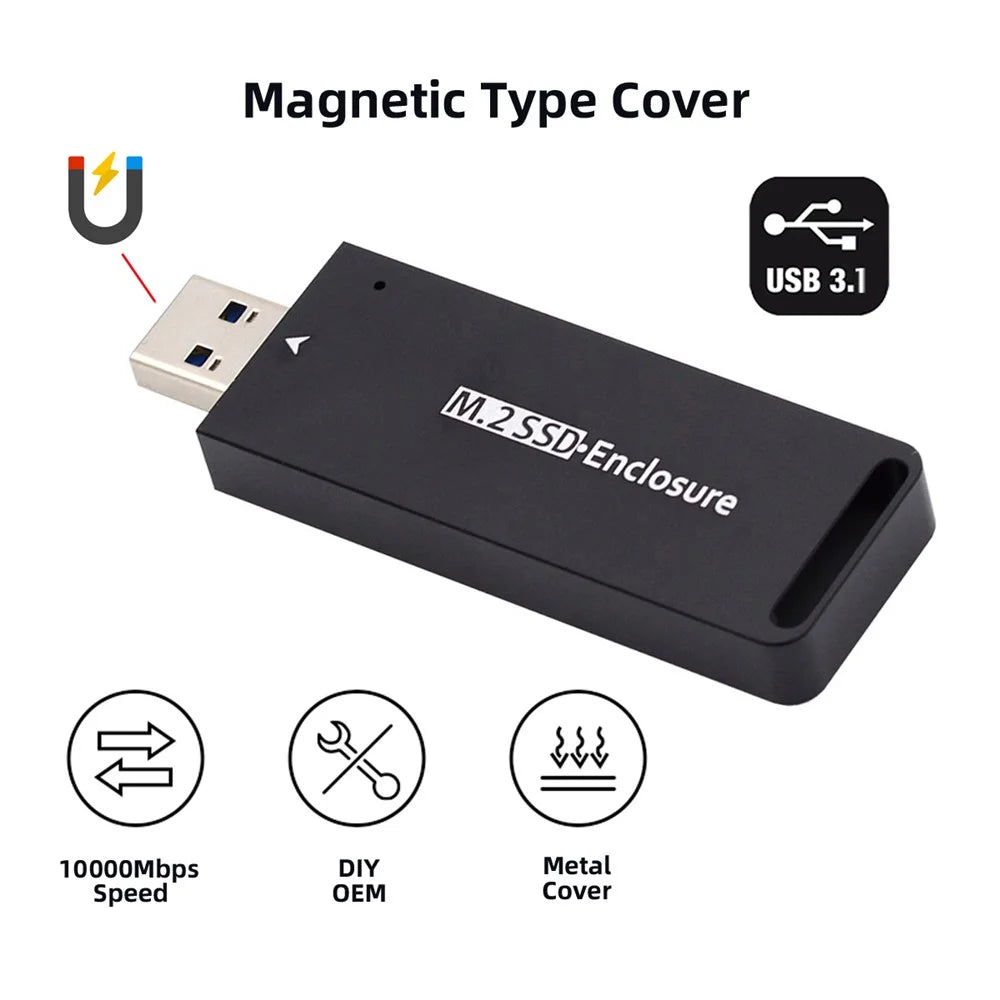 USB 3.0 to 2242 / 2230 NVME M-key M.2 NGFF SATA SSD External PCBA Case Converter Adapter RTL9210B Chipset - 4