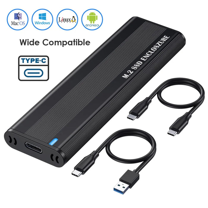 UC-145 USB 3.0 Type-C to NVME M-key M.2 NGFF SATA SSD External PCBA Case Enclosure RTL9210B Chipset - 4