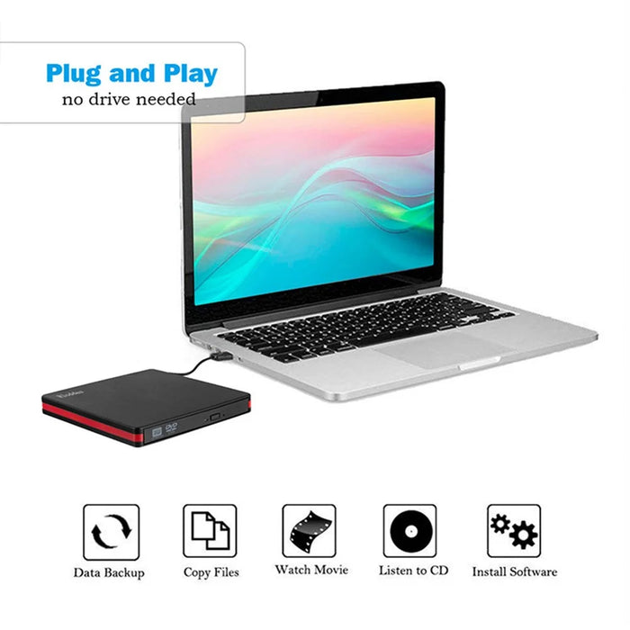 BT669 External DVD Drive Enclosure USB3.0 Laptop CD / DVD Burner Player Optical Drive Case - 2