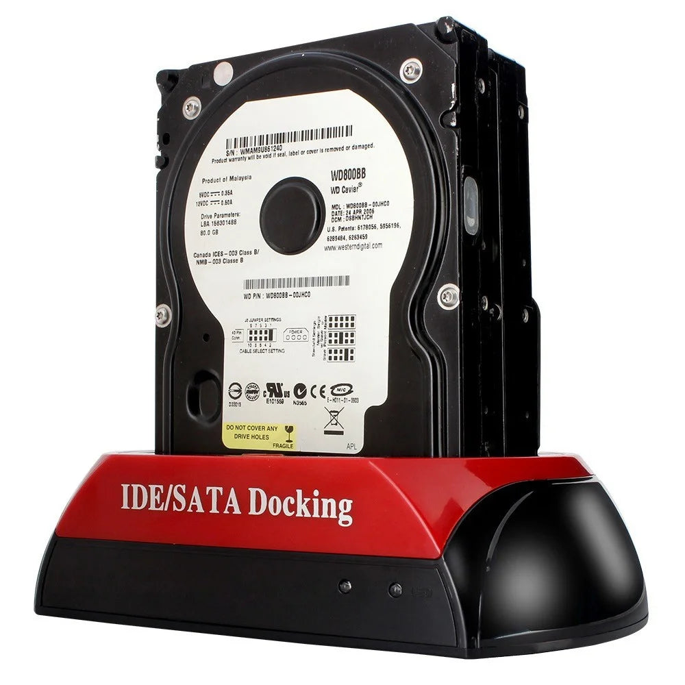 575D Laptop Computer Mobile Hard Disk Box USB Hard Disk Holder 2.5 / 3.5inch SATA IDE HDD Base - US Plug - 1