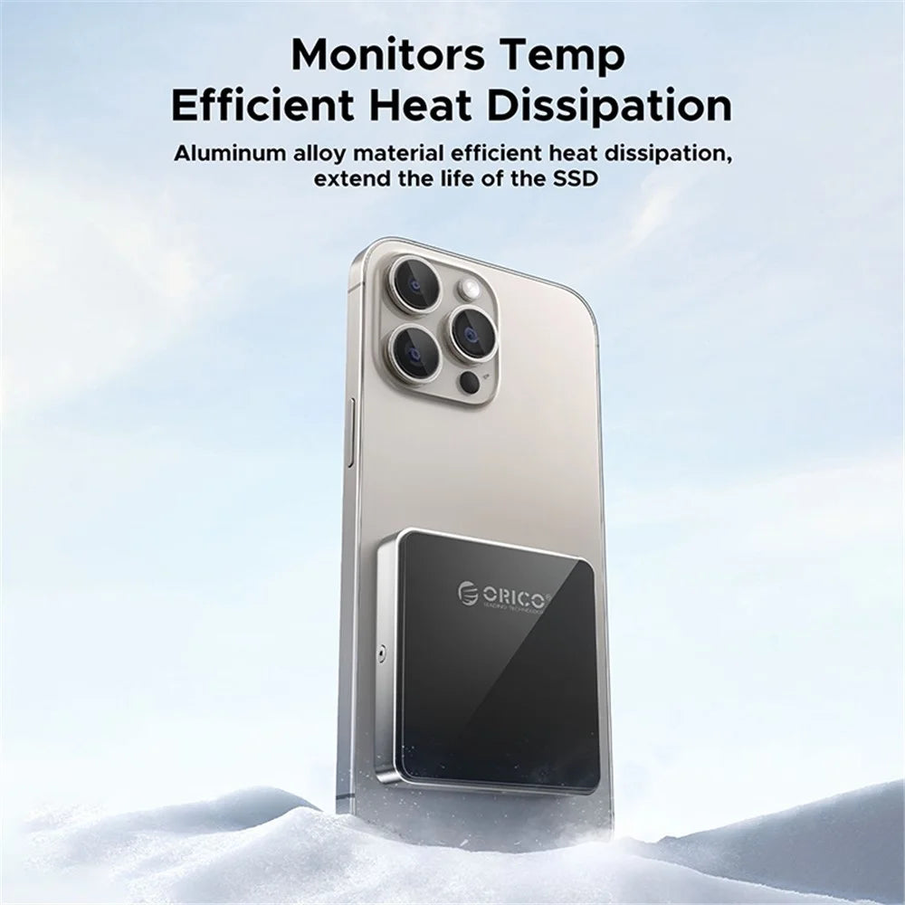 ORICO AP30-G2 Tool-Free Magnetic M.2 2230 NVME SSD Enclosure for iPhone 15 Pro Solid State Drive - 2