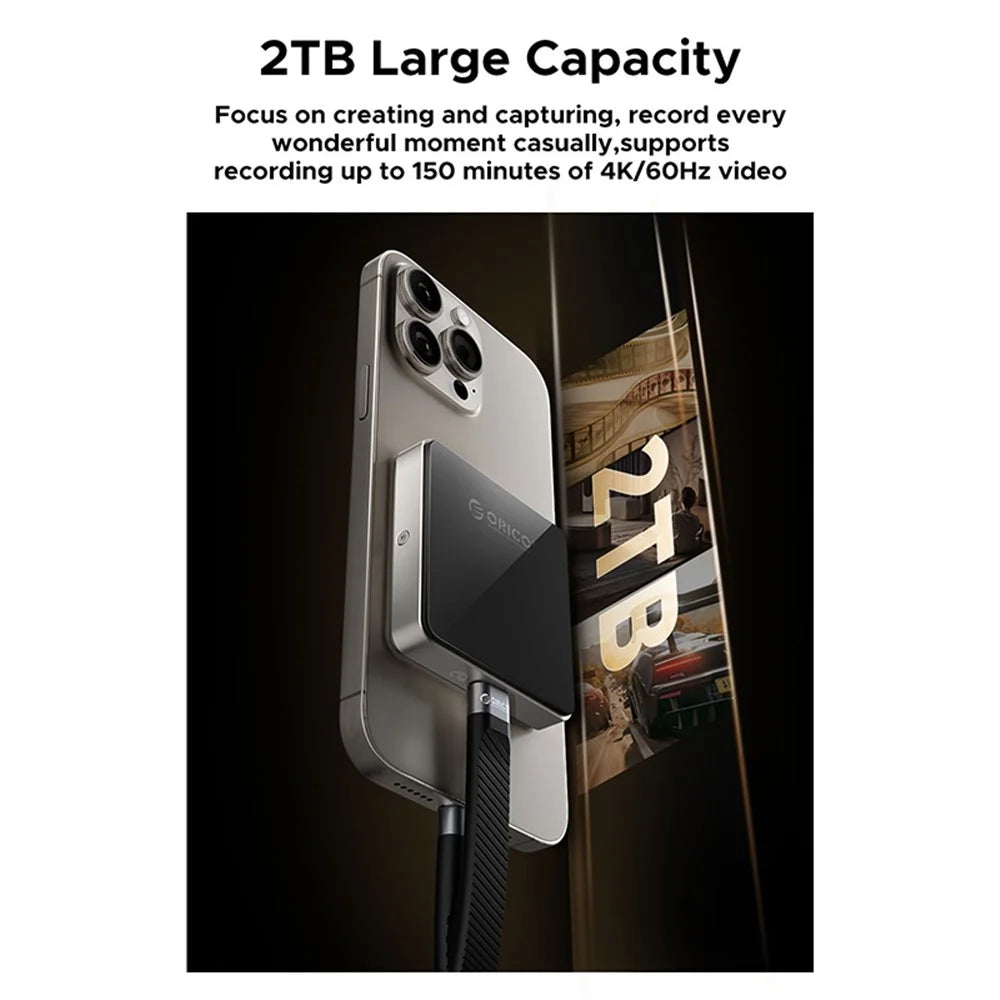 ORICO AP30-G2 Tool-Free Magnetic M.2 2230 NVME SSD Enclosure for iPhone 15 Pro Solid State Drive - 5