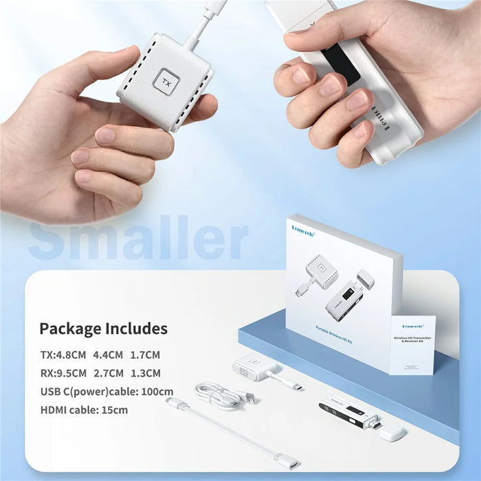 LEMORELE P300 Wireless HD Transmitter / Receiver Adapter HDTV Video Streaming System Support 1080P - 6