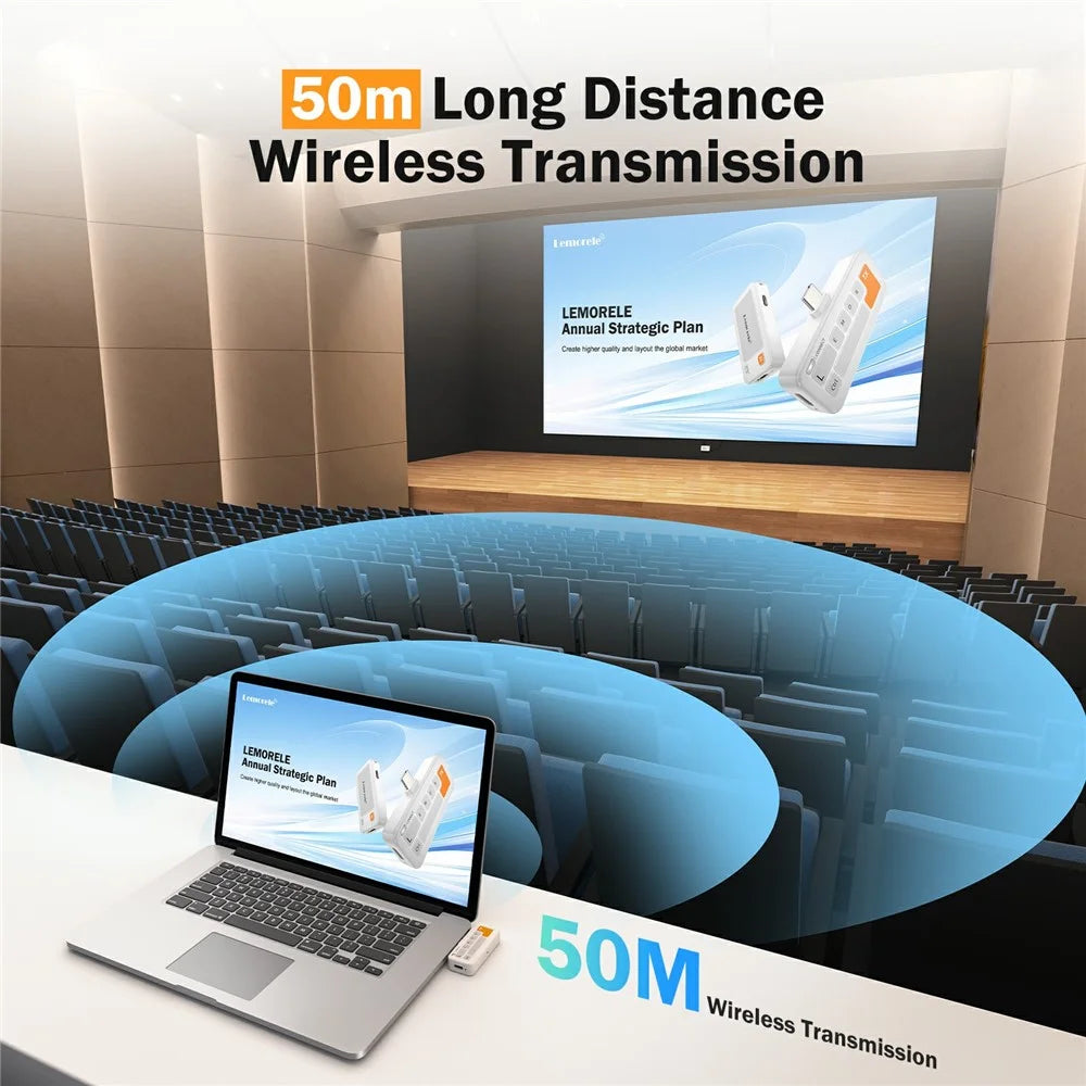 LEMOLERE P400 HDTV Wireless Transmitter / Receiver Adapter USB-C Screen Mirroring Device / 1080P Video Streaming Dongle - 7
