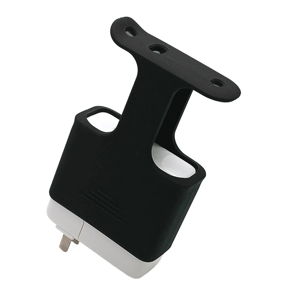 Soft Silicone Cover Charging Cable Organizer Protective Case for Apple MacBook USB-C Power Adapter 61W/96W - Black - 1