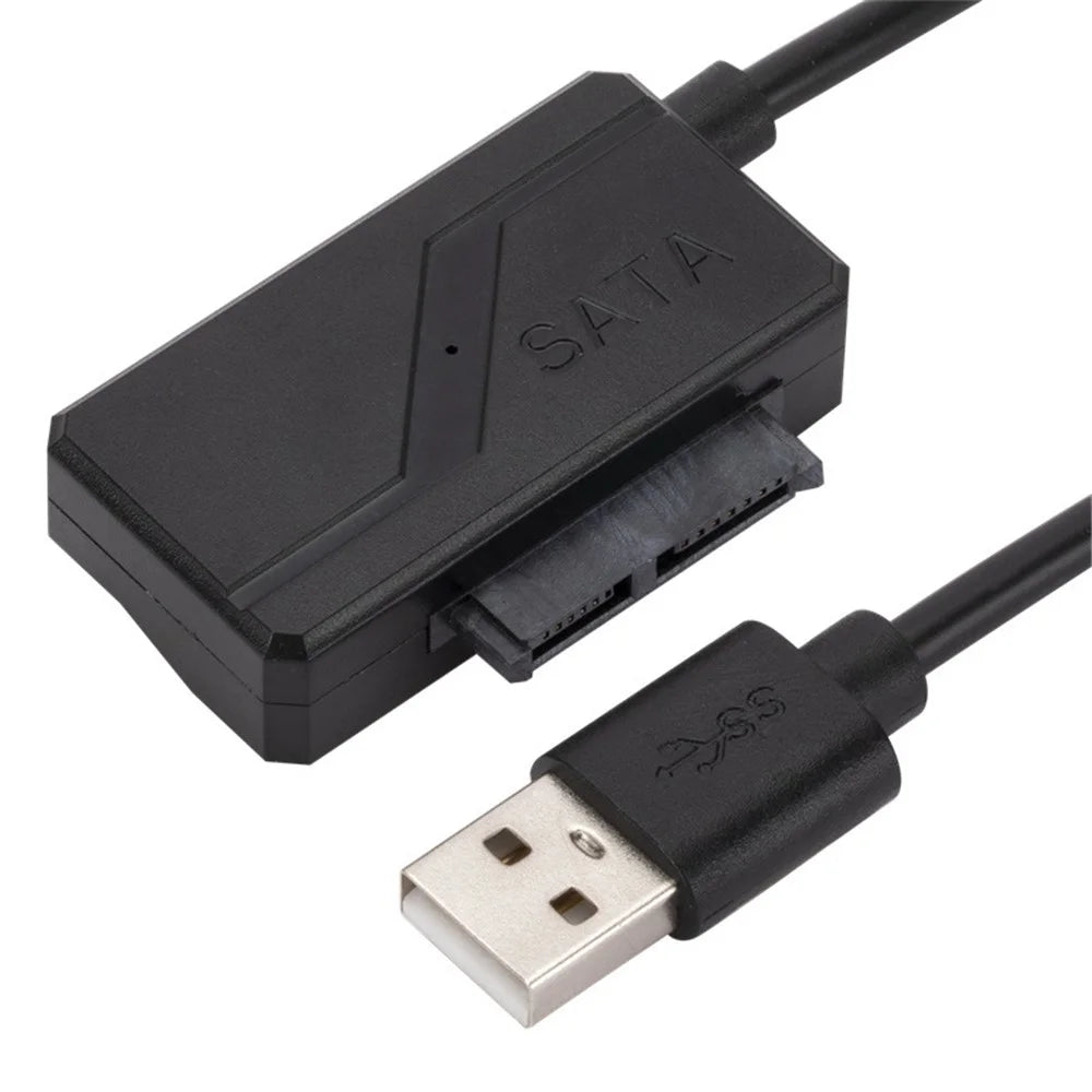 USB Optical Drive Data Cable USB to SATA 6+7Pin Slimline Notebook Optical Drive Cable USB2.0 Optical Disc Drive Cable - 1