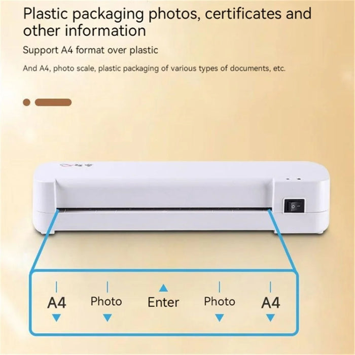 A4 Paper Laminator Home Office Hot and Cold Document Photo Laminating Machine - EU Plug - 3