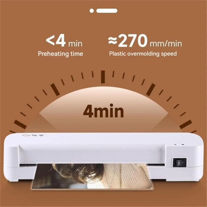 A4 Paper Laminator Home Office Hot and Cold Document Photo Laminating Machine - EU Plug - 4