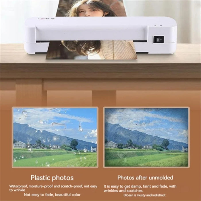 A4 Paper Laminator Home Office Hot and Cold Document Photo Laminating Machine - EU Plug - 5