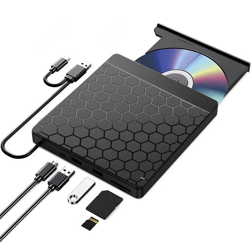 042 Football Pattern USB3.0 / Type-C Computer Laptop External Optical Drive Burner High Speed DVD Burner - 1