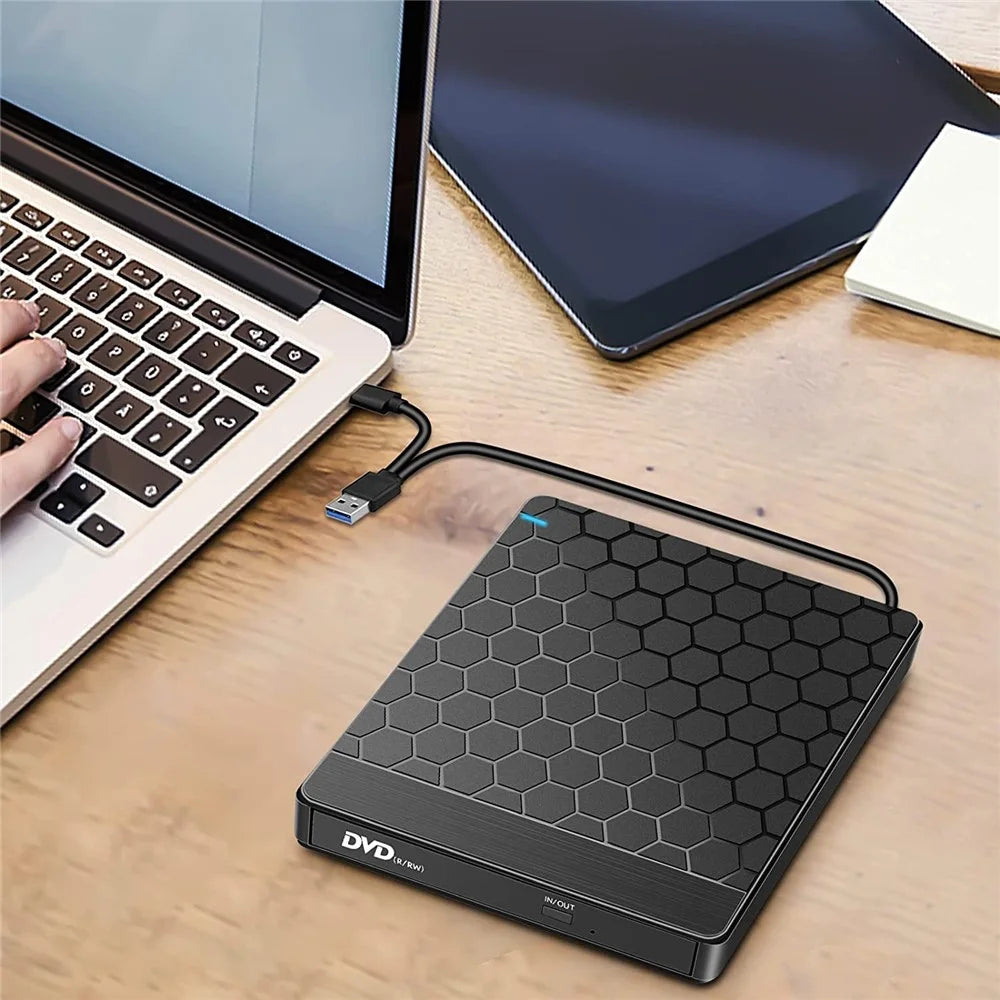 042 Football Pattern USB3.0 / Type-C Computer Laptop External Optical Drive Burner High Speed DVD Burner - 4