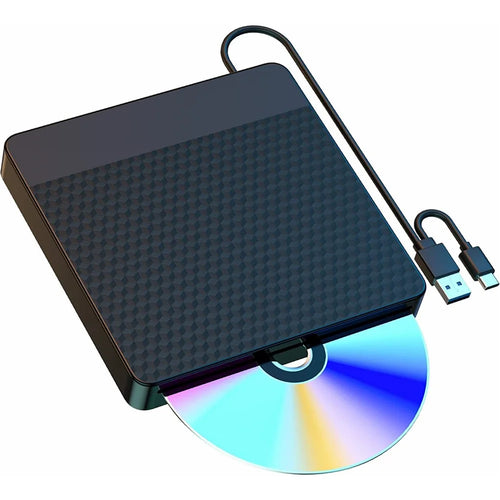 X001 External Optical Drive CD / DVD Burner Reader USB 3.0+Typle C Disc Player - 1