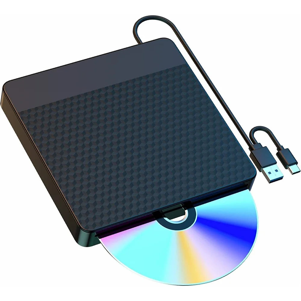 X001 External Optical Drive CD / DVD Burner Reader USB 3.0+Typle C Disc Player - 1