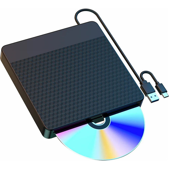 X001 External Optical Drive CD / DVD Burner Reader USB 3.0+Typle C Disc Player - 1