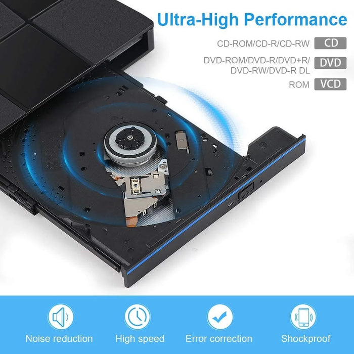 009 External DVD Drive USB 3.0+Typle C Adapter with USB Port for Laptop Computer - 5