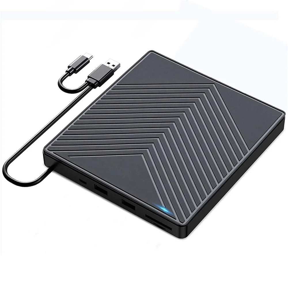 External CD / DVD+ / -RW Drive Writer Reading Burner with TF / SD Card Slot for Windows / Mac OS - 1