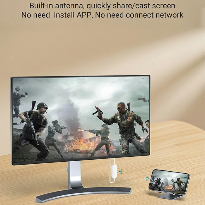 LEMOLERE P1000 Wireless Screen Mirroring Dongle Miracast Adapter HD Display Receiver - 4
