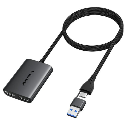 LEMORELE HD10 USB  /  Type-C to Dual HD Adapter 4K 1080P Dual Display Output Converter For Laptop Dual Monitor Extension - 1