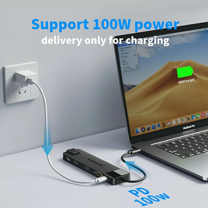 LEMORELE TC100 13 in 1 USB-C Hub Adapter Multi-Port Docking Station with HD / VGA / Ethernet / USB / TF Card Slots for Laptop / PC - 4