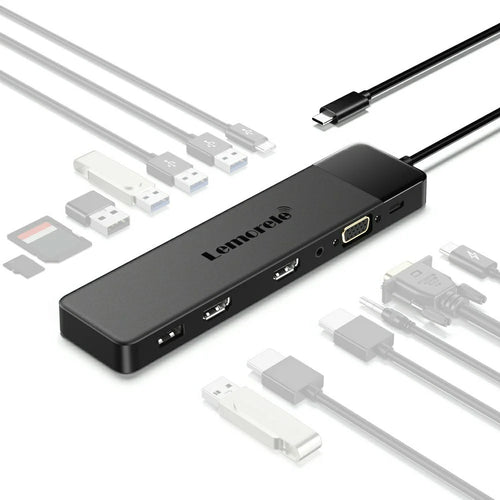 LEMORELE TC200 13 in 1 USB-C Hub Adapter Multi-Functional Docking Station with HD / VGA / USB Ports for Home / Office - 1