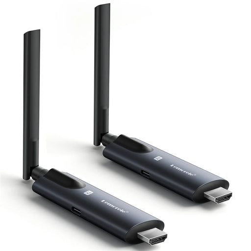LEMORELE R1000 Wireless HD Adapter Transmitter Receiver Kit, 1TX to 1RX, 1080P HD Wireless Presentation, Screen Sharing for TV, Projector, Conference - Black - 1