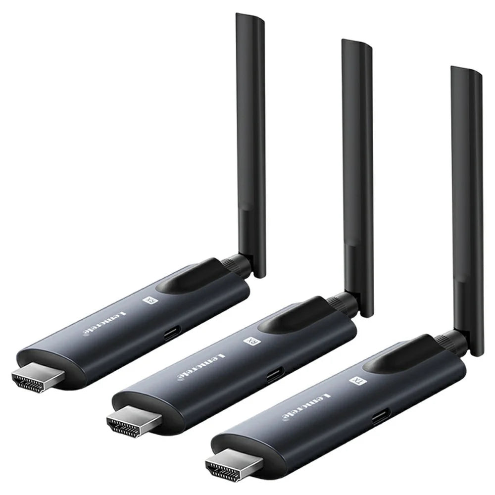 LEMORELE R1010 Wireless HD Adapter Transmitter Receiver Kit, 1TX to 2RX, 1080P HD Wireless Presentation, Screen Sharing for TV, Projector, Conference - Black - 1