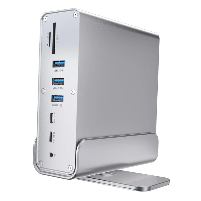 15 in 1 Type-C Docking Station MST Multi-Port Hub Adapter with Stand Dual HD DP USB 3.2 Gigabit Ethernet - Grey - 1