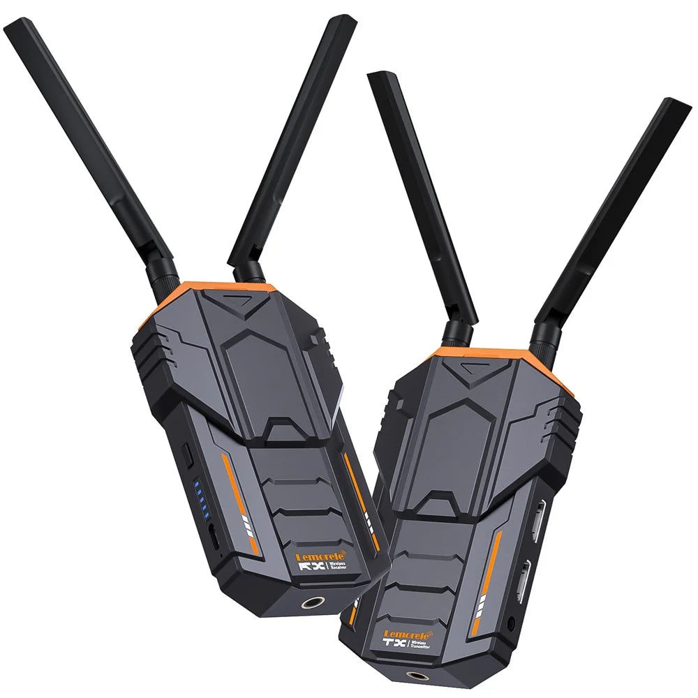 LEMORELE R100 Wireless HDTV Video Transmission System Transmitter and Receiver Set, 200m Range - Black - 1