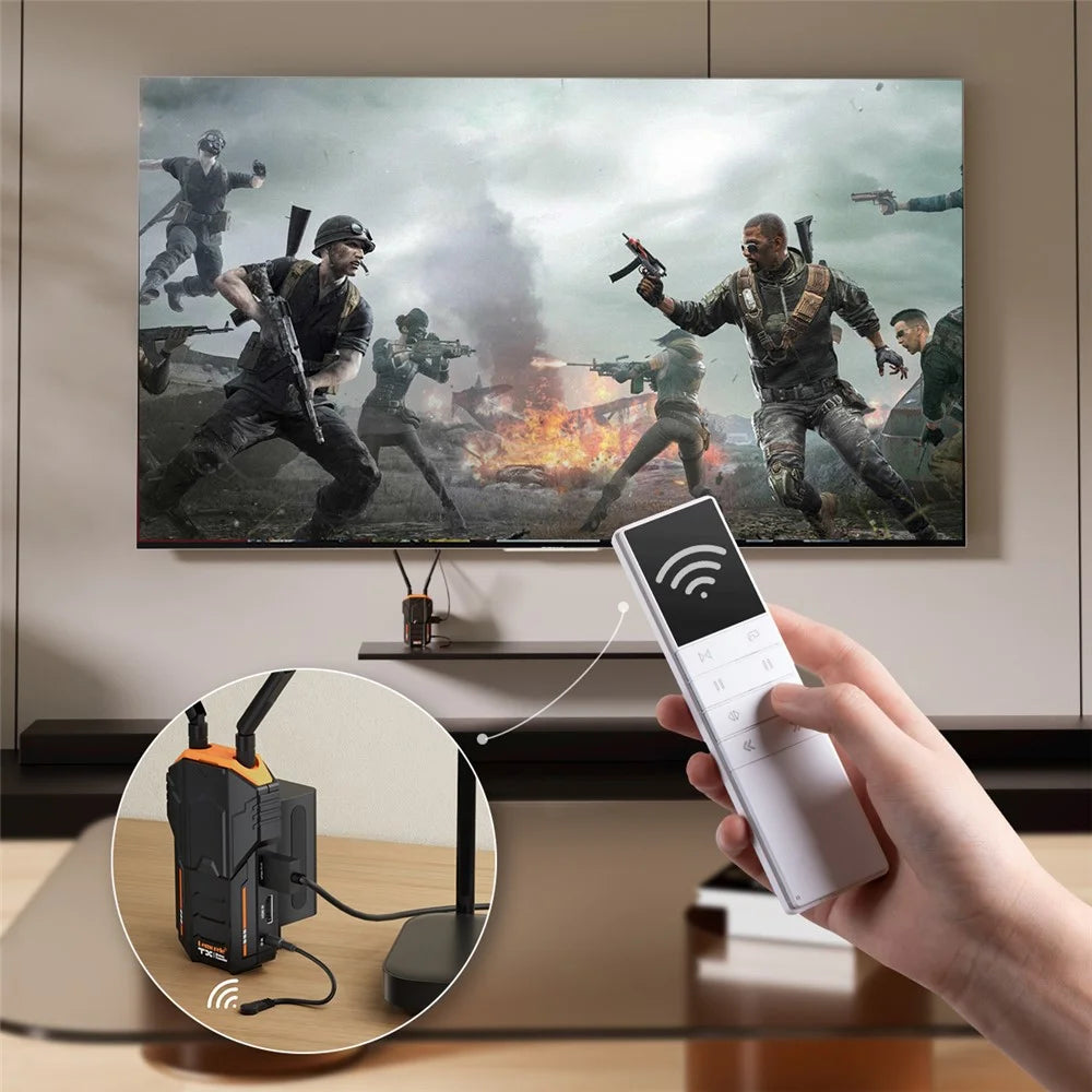 LEMORELE R100 PLUS HDTV Wireless Video Transmitter Receiver Set with 2 Batterys for Photography Videography - Black - 7