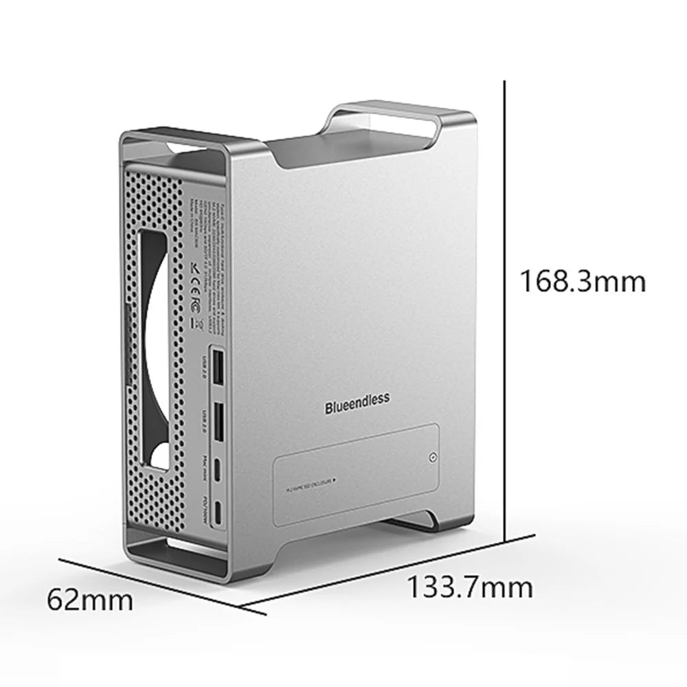 BLUEENDLESS MAC908 9 in 1 BLUEENDLESS MAC909 9 in 1 Type-C Hub, USB TF SD Card PD 100W SSD Enclosure Docking Station - Silver Grey - 6