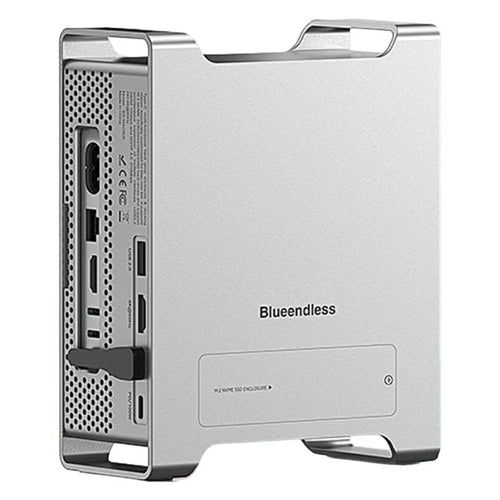 BLUEENDLESS MAC909 9 in 1 Type-C Hub, 4K 60Hz HD USB TF SD Card PD 100W SSD Enclosure Docking Station - Silver Grey - 1