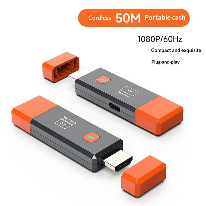 A016 HD Wireless Transmitter Receiver Portable HD Extender Adapter for TV Projector Monitor - Grey - 2