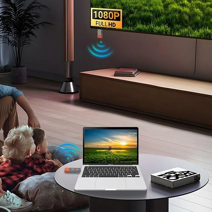 A016 HD Wireless Transmitter Receiver Portable HD Extender Adapter for TV Projector Monitor - Grey - 6