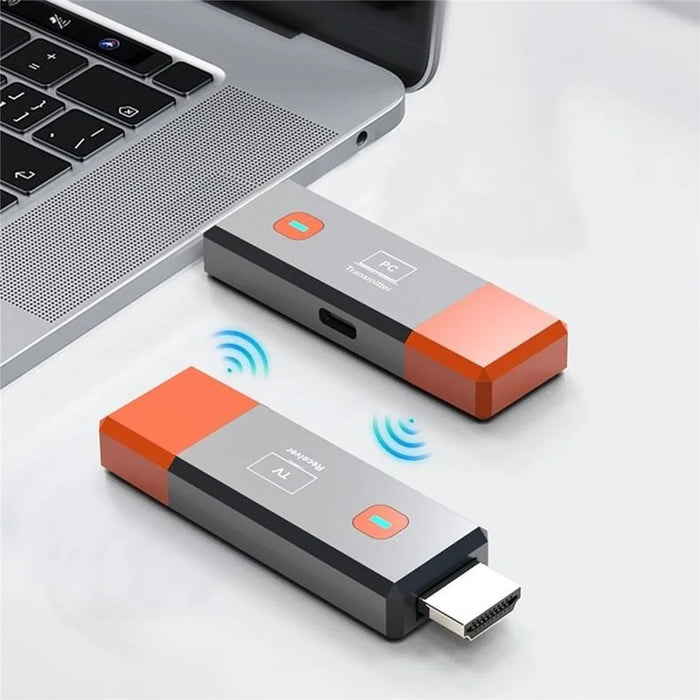 A016 HD Wireless Transmitter Receiver Portable HD Extender Adapter for TV Projector Monitor - Grey - 7