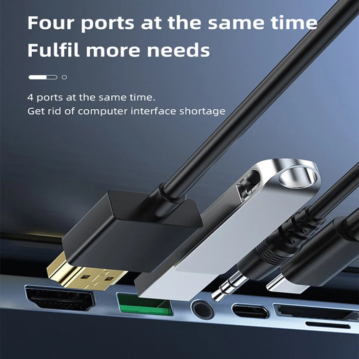 TC66 6-in-1 Laptop Stand Docking Station USB-C Hub Fast Charging Laptop Riser Folding Tablet Bracket for MacBook Pro - Silver - 6