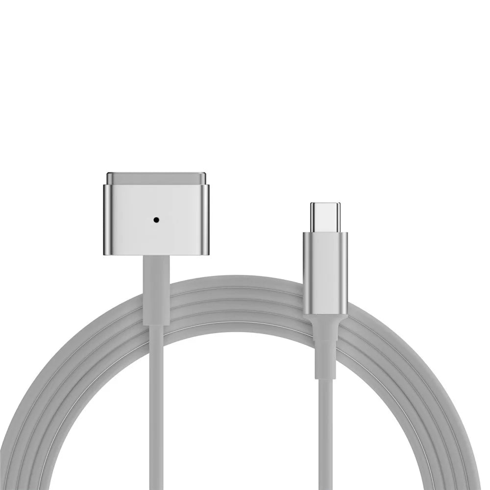 D036 1.8m USB-C Male to Compatible with MagSafe 2 Charging Cable 100W PD Fast Charging Cord for MacBook Air  /  Pro 2012-2016 - White  /  Silver - 1