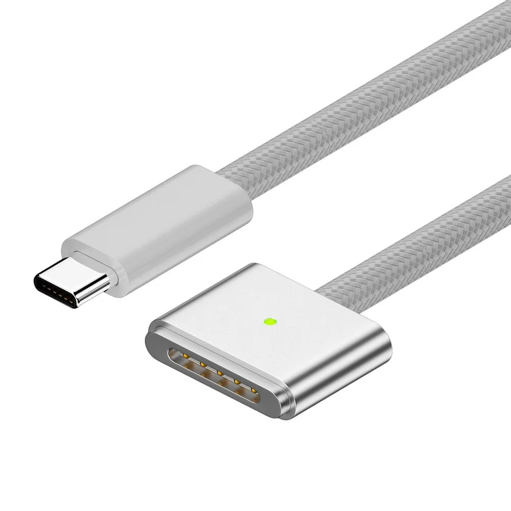 D038 2m USB-C to Compatible with MagSafe 3 Charging Cable 140W PD Fast Charging Cord for MacBook Pro 14  /  16 Inch  /  Air M2  /  M3 - Silver - 1