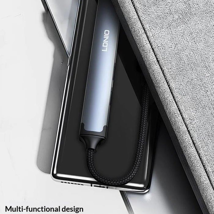 LDNIO DS-104U 4-in-1 USB-A Hub Multifunctional 480Mbps 3xUSB2.0 + 3.5mm Audio Adapter for Laptop Desktop - Grey - 5