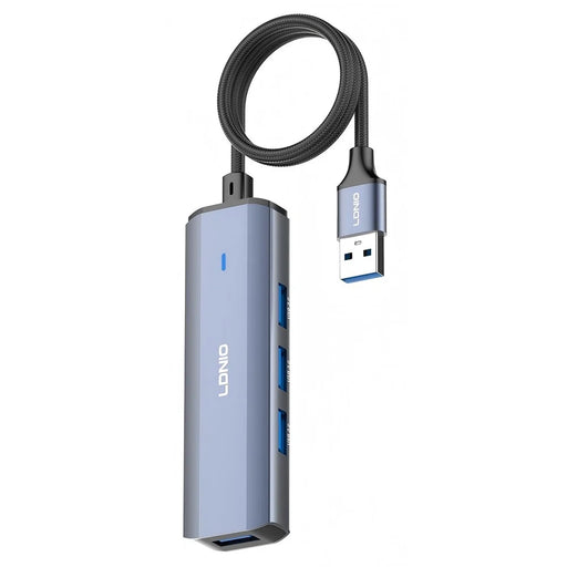 LDNIO DS-114U-1.2M USB-A to 4xUSB3.0 Hub Adapter 5Gbps High Speed Expansion Dock with 1.2m Cable for Laptop PC - Grey - 1