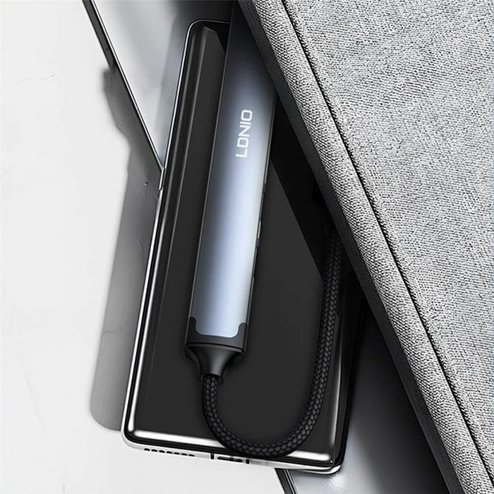 LDNIO DS-114UC USB-A + Type-C to 4-Port USB3.0 Hub 5Gbps High Speed Splitter Adapter for Laptop - Grey - 5