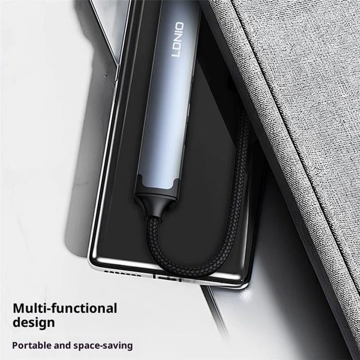 LDNIO DS-134U USB-A to 4-Port USB 3.0 Hub with 10cm Cable 5Gbps High Speed Data Transfer Adapter - Grey - 5